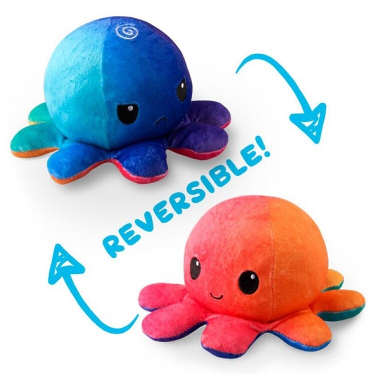 Reversible Octopus Mini Plush: Rainbow