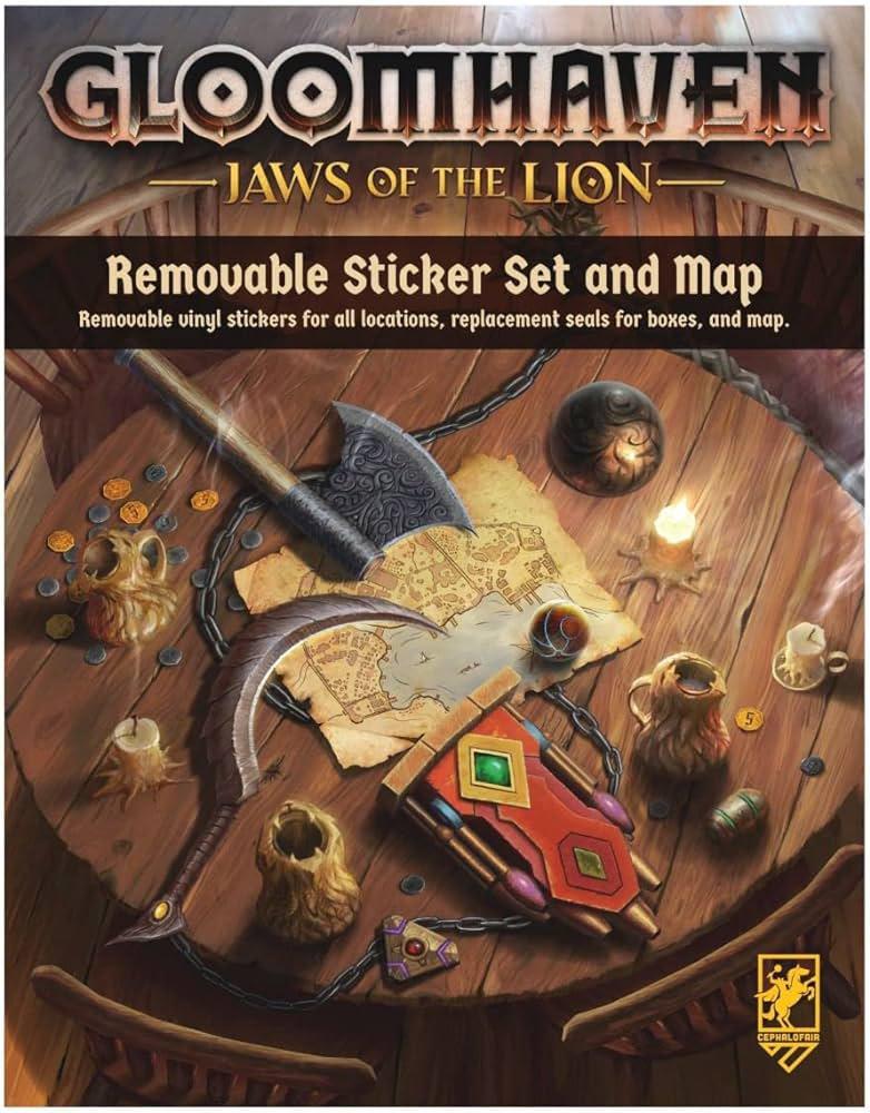 Gloomhaven: Jaws of the Lion Removable Sticker Set and Map