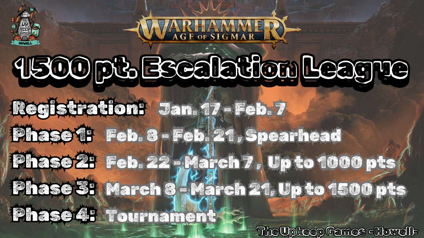 Warhammer Age of Sigmar - 1500 pt. Escalation League - January 17, 2026-March 21, 2026 - Howell