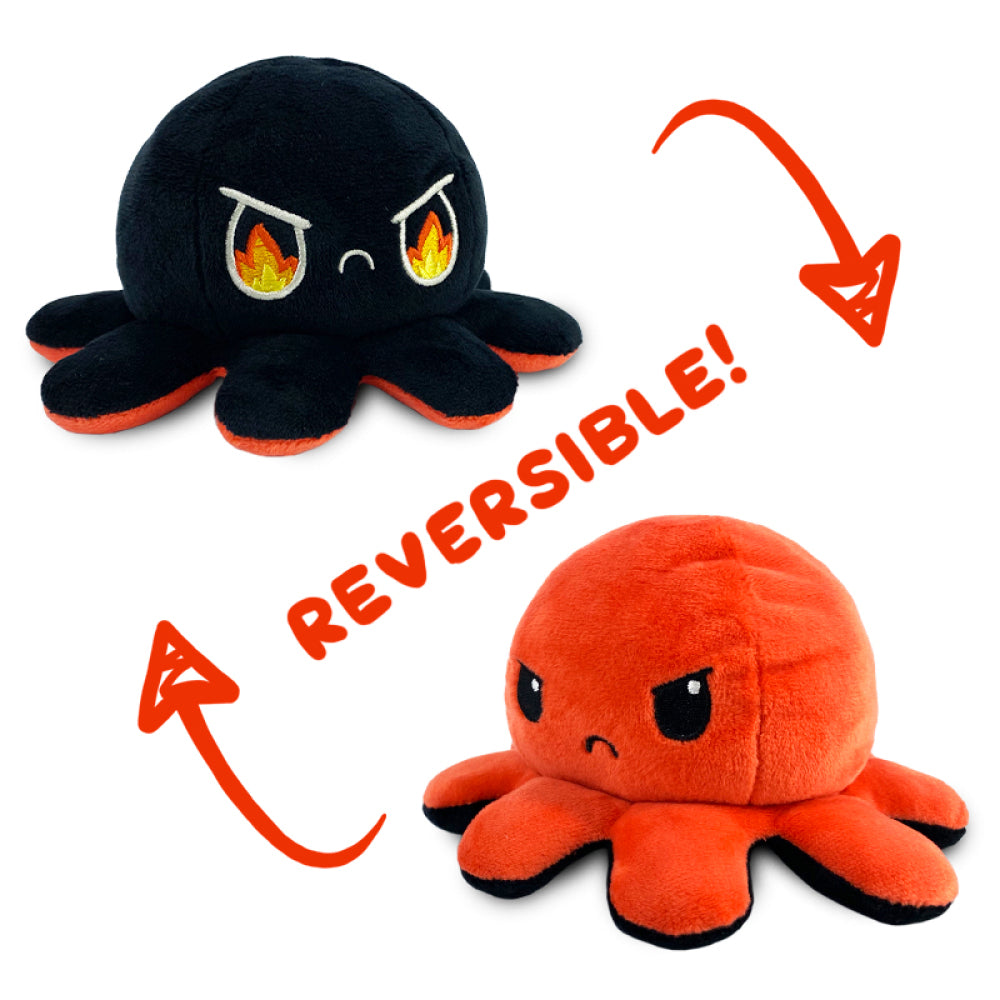 Reversable Octopus Mini Plush Red & Black