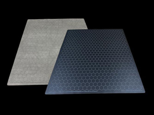 Chessex 2-Color Vinyl Game Mat - Black & Grey - 1" Hex Pattern (23.5" x 26")
