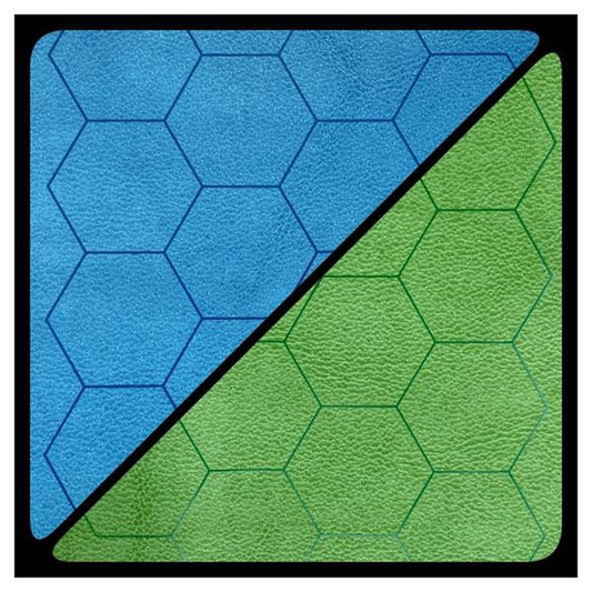 Chessex Battlemat: Reversible Hexes Blue/Green (23½” x 26” Playing Surface)